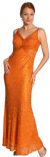 Fully Beaded Slim Cut Formal Dress in Orange